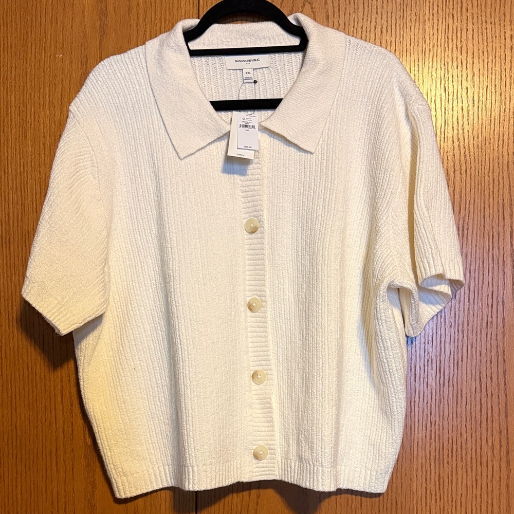 Banana Republic Ivory Knit Cardigan